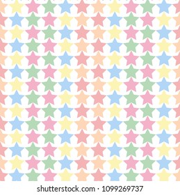 Vintage Colored Stars Pattern Background