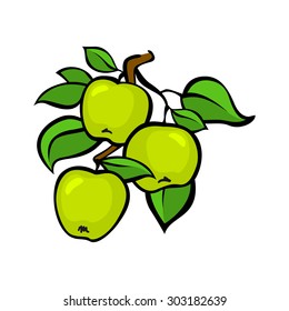 Vintage colorful apple harvest set. Fully editable EPS10 vector. art