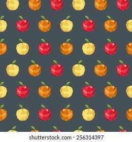 Vintage colorful apple polygon pattern