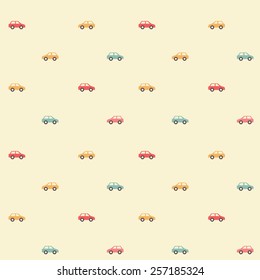 Vintage Colorful Car Pattern