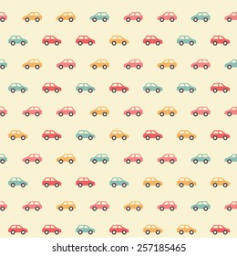 Vintage colorful car pattern