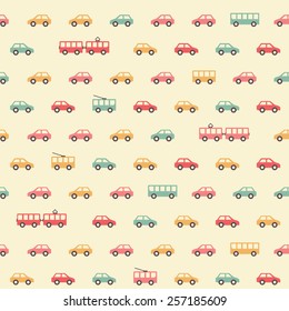 Vintage colorful car pattern