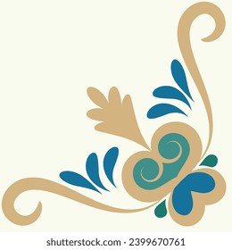 Vintage colorful corners for decorating wedding card corners and for printing onto fabric.