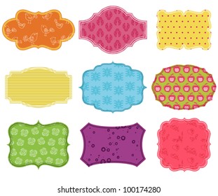 Vintage Colorful Design Elements for Scrapbook - Tags and Frames in vector