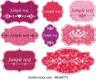 Vintage Colorful Design elements for scrapbook - Old tags and frames. Celebration background with  place for your text. vector illustration