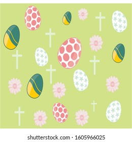 Vintage colorful easter eggs on wood table empty background