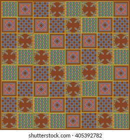 Vintage colorful floor tile pattern background