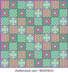Vintage colorful floor tile pattern background
