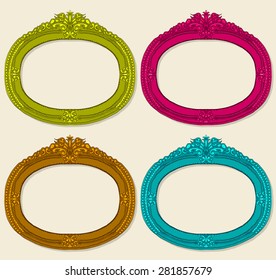 Vintage colorful frames with blank space.