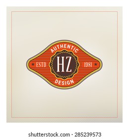 Vintage Colorful Geometric Logotype Design Template. Vector Illustration