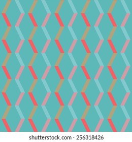Vintage colorful geometric pink-blue  stripes pattern