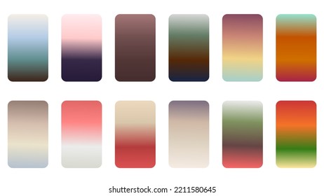 Vintage colorful gradients set collection vector