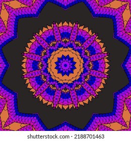Vintage colorful Mandala with floral ornament