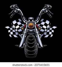 Vintage colorful motorcycle vector illustration
