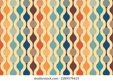 Vintage colorful nostalgic seamless pattern. Vector background.