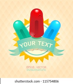 vintage colorful  popsicle ice-cream cards vector