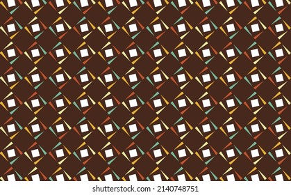 Vintage colorful rhombus pattern with leaning white squares inside. Suitable for flyer, cover, social media post, backdrop, poster, and design template.