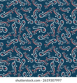 Vintage colorful seamless pattern with ornate shapes. Hand drawn background for your design. Textile, packaging, blog decoration, banner, poster, wrapping paper. Vector. 