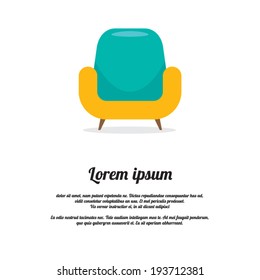 Vintage Colorful Sofa Vector Illustration