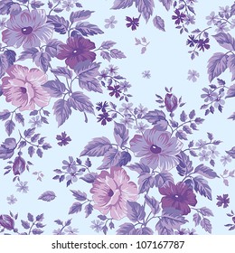 Vintage Colorful texture for decorating background with plant motifs, fashion seamless pattern in a retro style. Beautiful vector illustration.