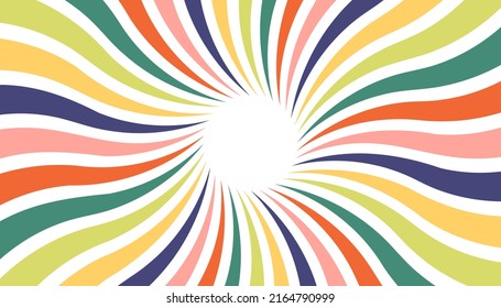 Vintage colorful wavy radial sunburst circular background design. Template for presentation, social media, creative studio, mockup