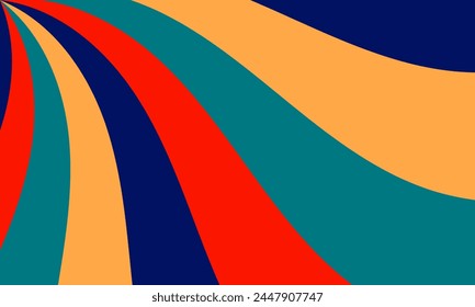 vintage colorful wavy striped pattern background