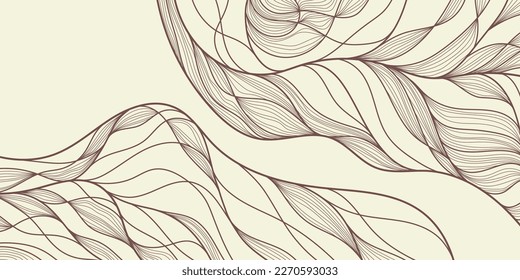Colores de época de fondo abstracto lineal. Olas suaves de líneas delgadas de color suave. Excelente para imprimir, afiches, volantes, embalaje, invitaciones, postales, diseños textiles y otros accesorios.