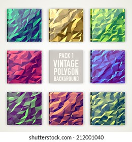 vintage colors set polygonal backgrounds concept. Vector illustration design
