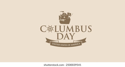 Vintage Columbus Day Celebration 2024 Vector Illustration. Best for Poster, Background, Banner, Greeting Card, Flyer, Card, Cover, Template. USA, Italy, Spain Columbus Day Parade 14th October 2024