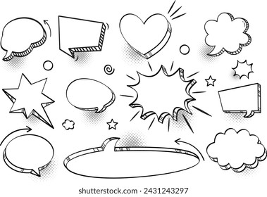 Vintage Comic Book Speech Bubbles. Vector illustration