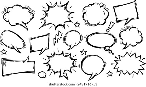 Burbujas de discurso de cómic vintage. Ilustración de vector