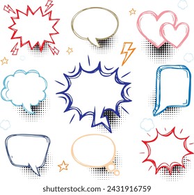In: Vintage Comic Book Speech Bubbles. Vektorgrafik