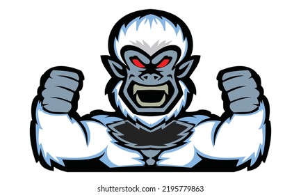 Vintage, comic book style roaring gorilla. Isolated on white background.