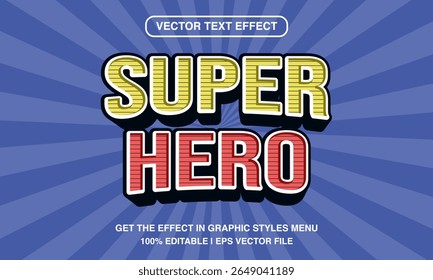 Vintage comic book style superhero text effect - layered editable text for pop art and retro-Inspired designs
