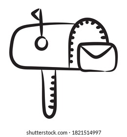 Vintage communication medium, letterbox in editable style 