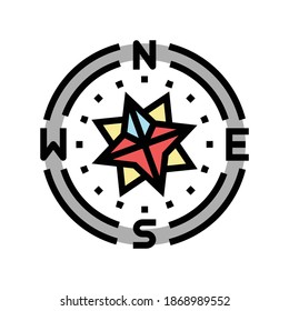 vintage compass color icon vector. vintage compass sign. isolated symbol illustration
