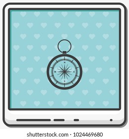 Vintage compass flat vector icon.