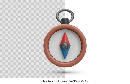 Vintage Compass Icon Rendered In Realistic 3D Style, Representing Navigation, Travel, Or Adventure Concept. Clean Vector Illustration For Map, Direction, Or Exploration Design.