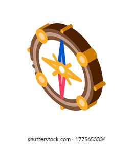 Vintage Compass Icon Vector. Isometric Vintage Compass isometric sign. color isolated symbol illustration
