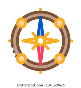 Vintage Compass Icon Vector. Outline Vintage Compass Sign. Isolated Contour Symbol Illustration