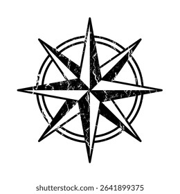 Vintage Compass Rose, Cardinal Directions – Vector Illustration