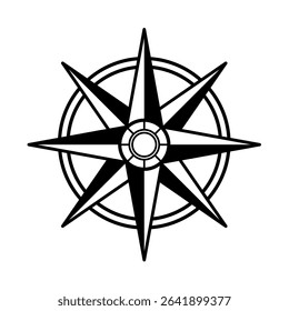 Vintage Compass Rose, Cardinal Directions – Vector Illustration