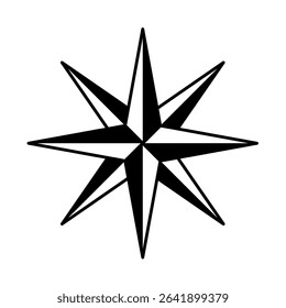 Vintage Compass Rose, Cardinal Directions – Vector Illustration