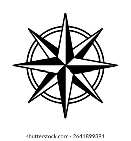Vintage Compass Rose, Cardinal Directions – Vector Illustration