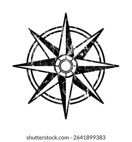 Vintage Compass Rose, Cardinal Directions – Vector Illustration
