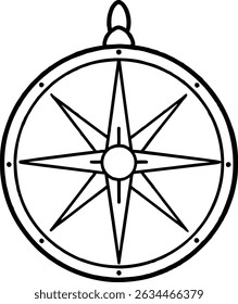 Vintage Compass Rose Navigation Icon
