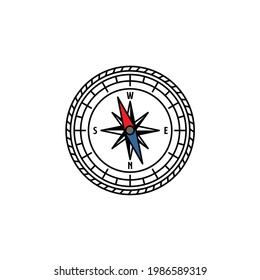 vintage compass rose north south east west icon symbol vector design