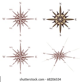 Vintage Compass Rose Set