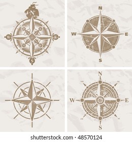 Vintage compass roses