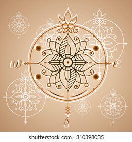 vintage compass roses, icon and design element. vector nautical label.